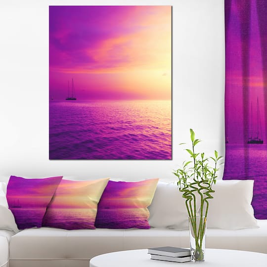 Designart - Purple Sea in Maldives At Sunset